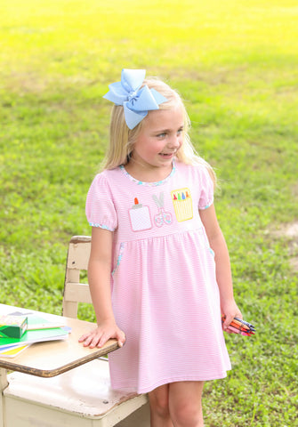 School Supplies Appliqué Dress