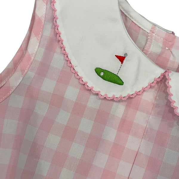 Golf Collar Embroidery Girls Bubble