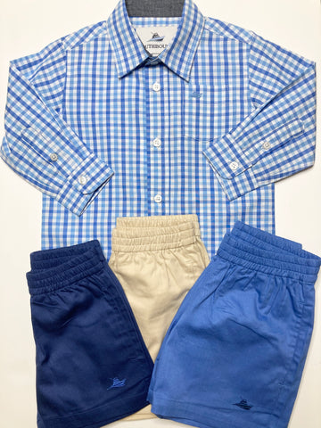 Southbound Dress Shirt- Blue Combo Check