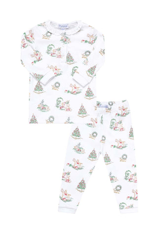 Christmas Toile Pajamas-Girl