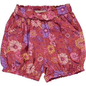 Lucy Shorts- Coral Retro Floral
