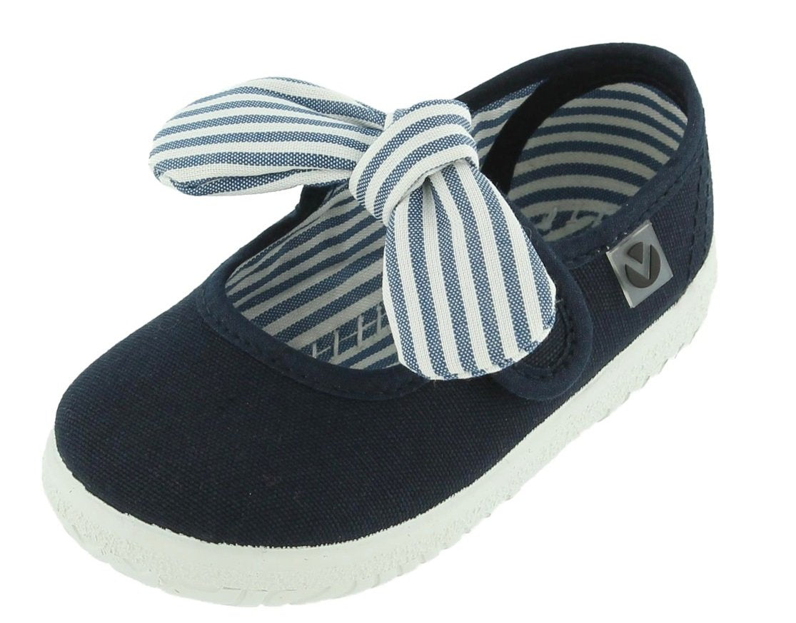 Victoria Slip On Bow Shoes (Navy)