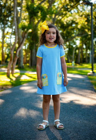 Crayon Pocket Appliqué Dress
