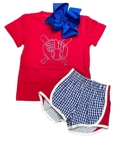 Girl's red/blue Wind Shorts