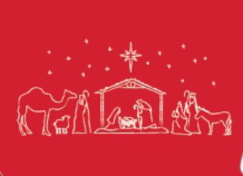 LS Red Nativity Christmas Tshirt