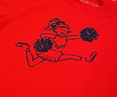 Red/Navy Cheerleader Tshirt