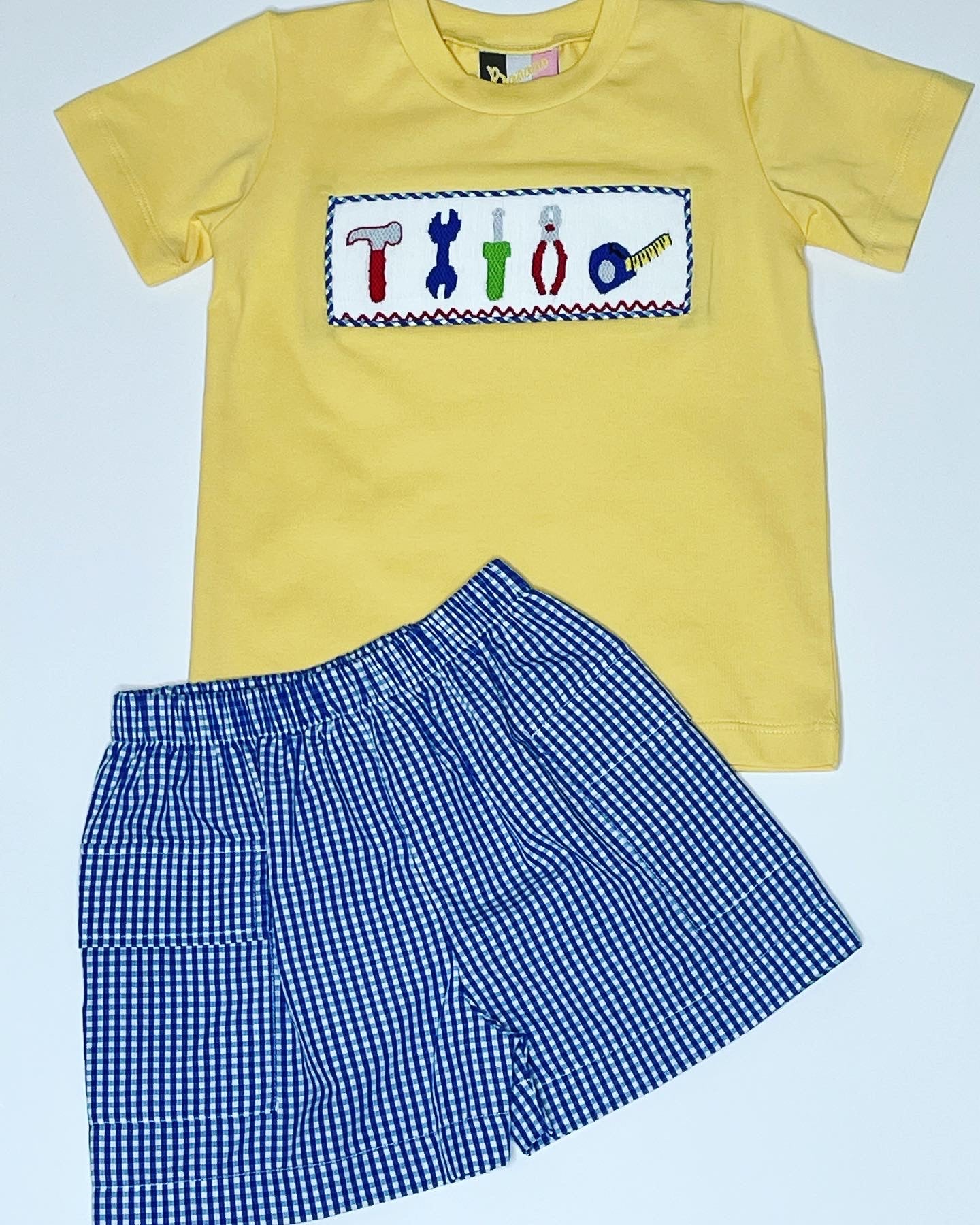 Tool Time Smocked Short Set