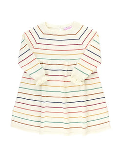 Rainbow Stripe Raglan Sweater Dress