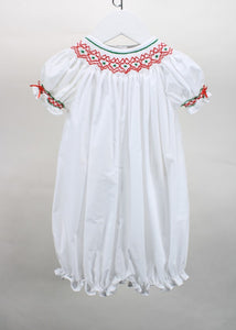 Samantha Red and White Bishop Romper