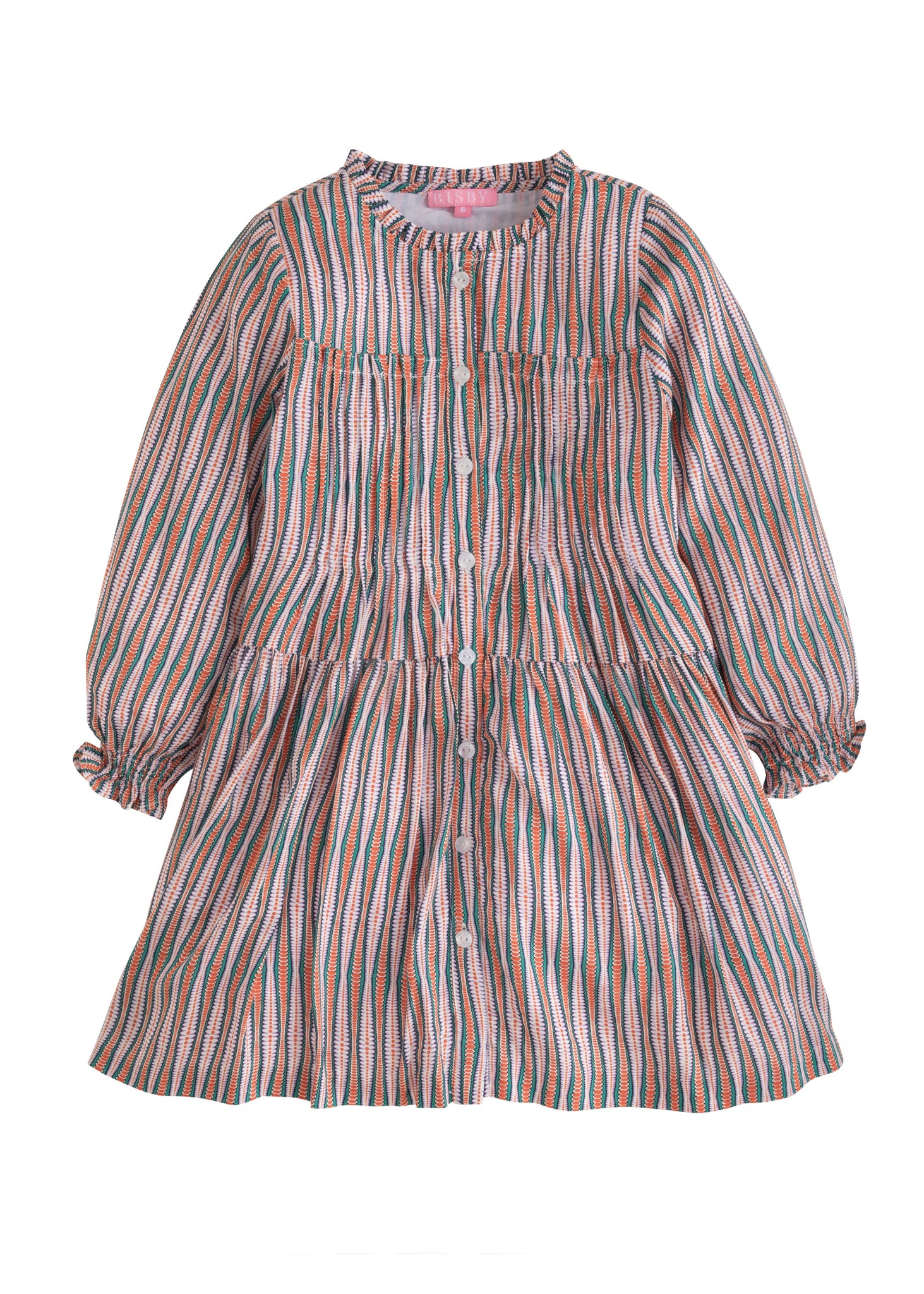 Embry Dress- Rust Groovy Stripe