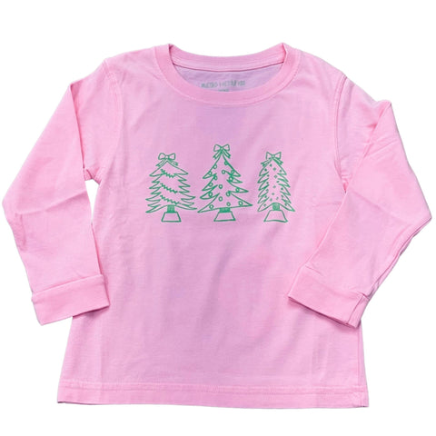 LS Lt. Pink Christmas Tree Shirt