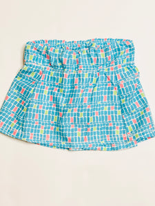 Country Club Skirt- Turquoise Squares