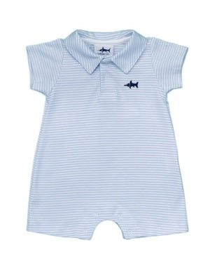SBC Signature Polo Onesie- Blue Stripe