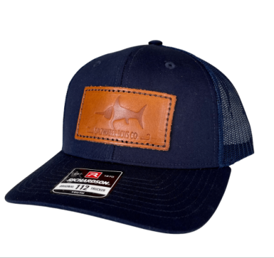 Saltwater Boys co. Leather Logo Hat Navy